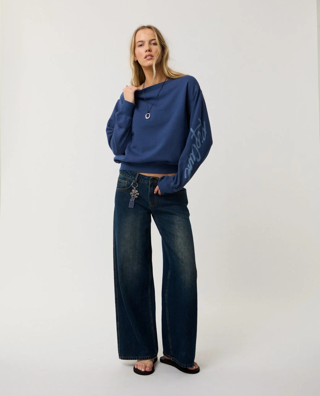Rip Curl Women's Archive: Off Shoulder Crew - Indigo