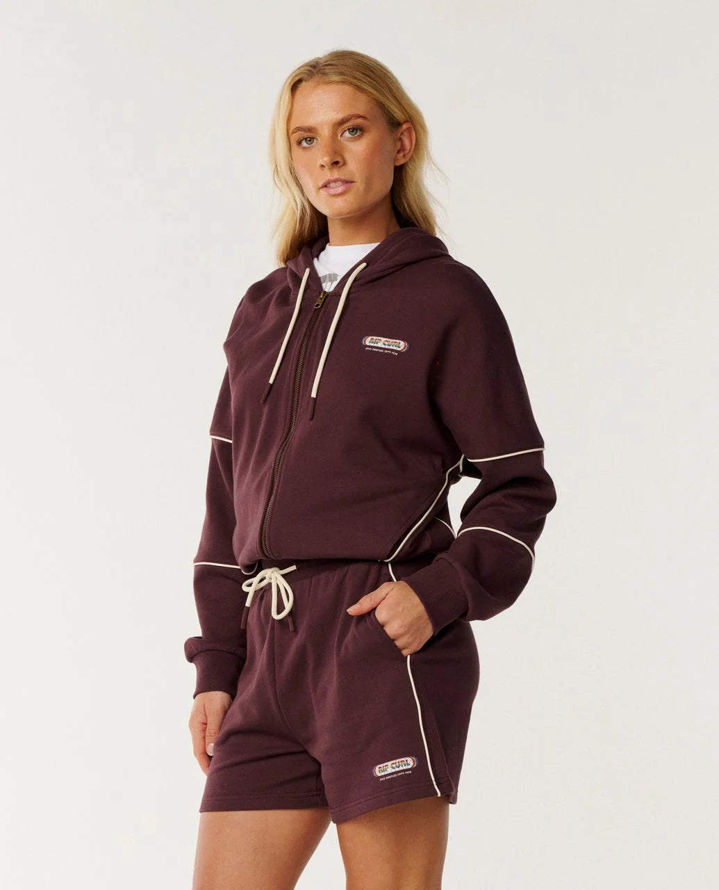 Rip Curl Women's Since 1969 Drop Shoulder Zip Through - Fudge - Sun Diego Boardshop