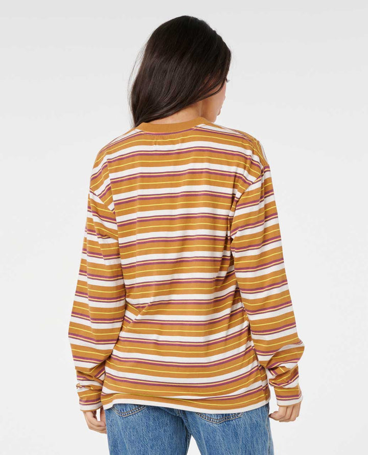 Rip Curl Stephanie Gilmore Stripe Og Long Sleeve Tee - Tan 1046