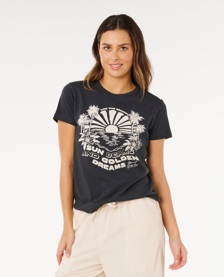 Rip Curl Sun Beams Standard Tee - Washed Black - Sun Diego Boardshop