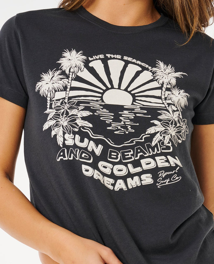 Rip Curl Sun Beams Standard Tee - Washed Black - Sun Diego Boardshop