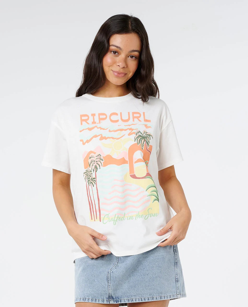 Rip Curl Women's Half Moon Bay Relaxed Tee - Bone - Sun Diego Boardshop