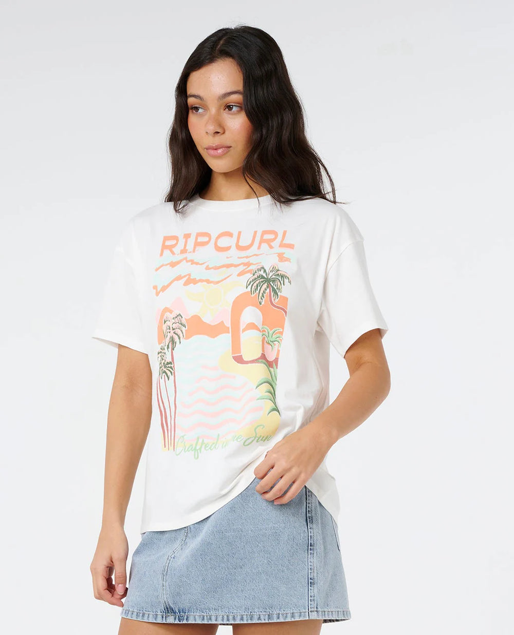 Rip Curl Women's Half Moon Bay Relaxed Tee - Bone - Sun Diego Boardshop