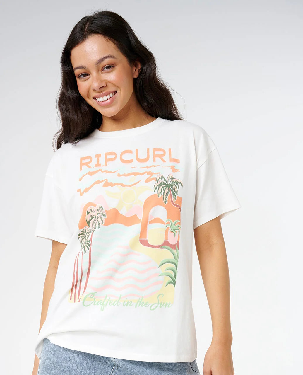 Rip Curl Women's Half Moon Bay Relaxed Tee - Bone - Sun Diego Boardshop