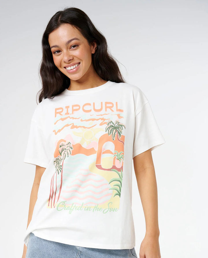 Rip Curl Women's Half Moon Bay Relaxed Tee - Bone - Sun Diego Boardshop
