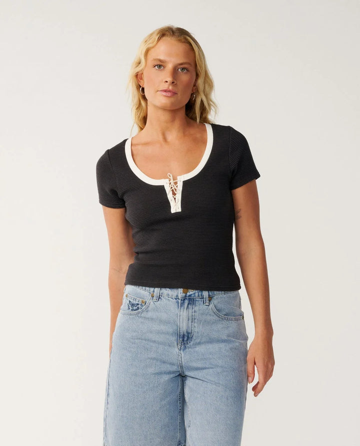 Rip Curl Women's Retro Swell Tee - Washed Black - Sun Diego Boardshop