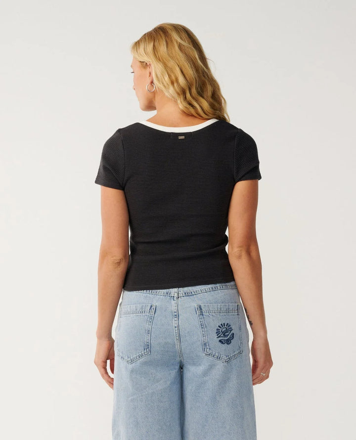 Rip Curl Women's Retro Swell Tee - Washed Black - Sun Diego Boardshop