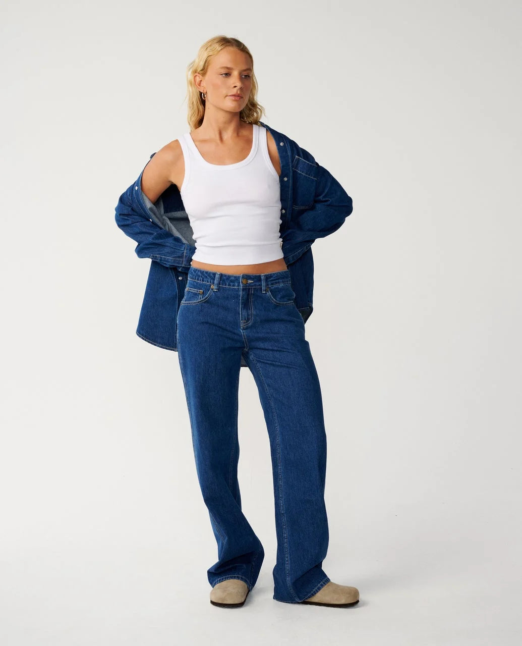 Rip Curl Women's Cruisin Denim Long Sleeve Shirt - Mid Blue