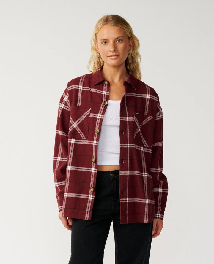 Rip Curl Women's Venture Flannel Shirt - Dark Plum