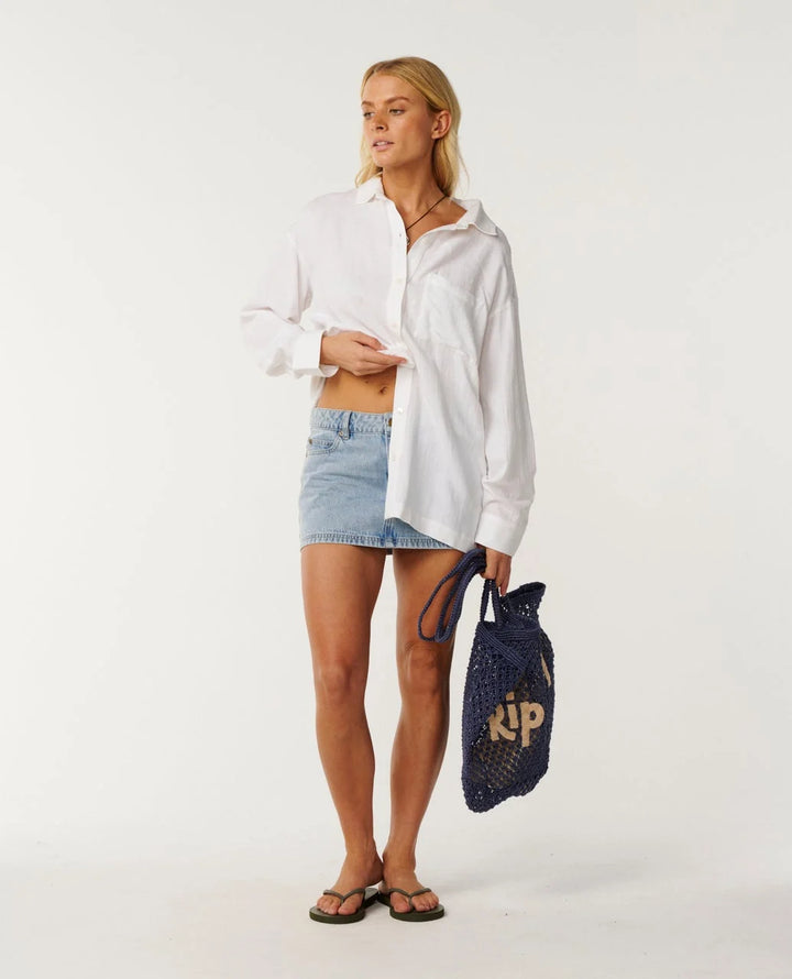 Rip Curl Women's Vibe Surf Long Sleeve Shirt - White - Sun Diego Boardshop
