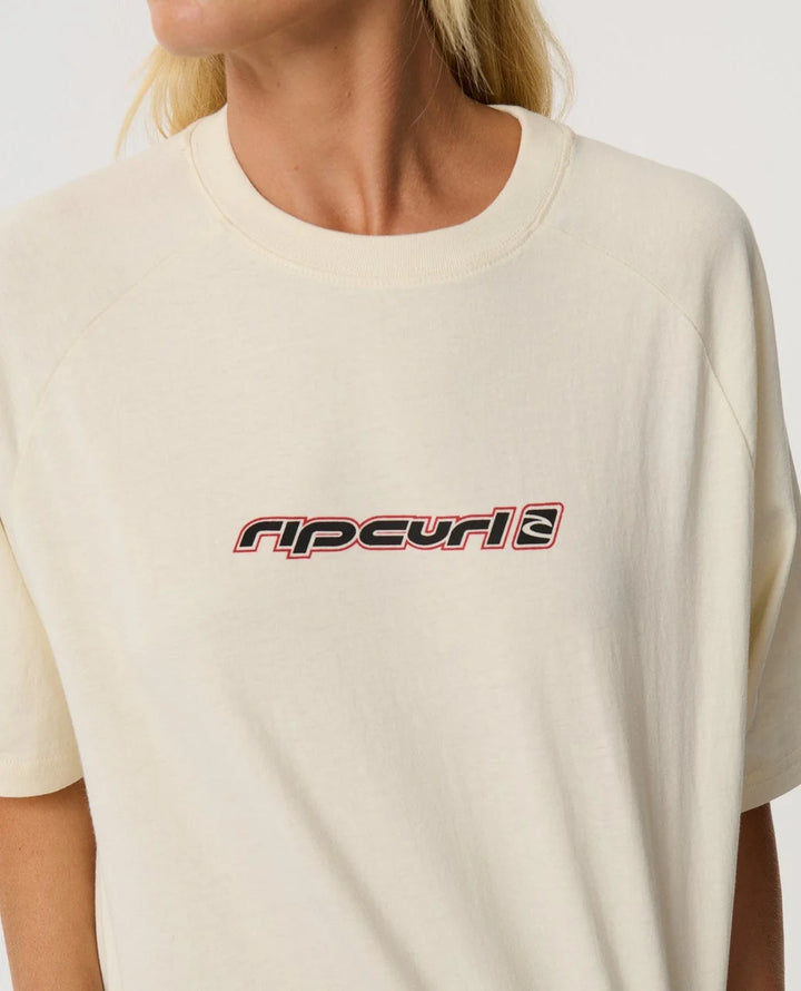 Rip Curl Women's Sunset Beach Raglan Boxy Tee - Bone