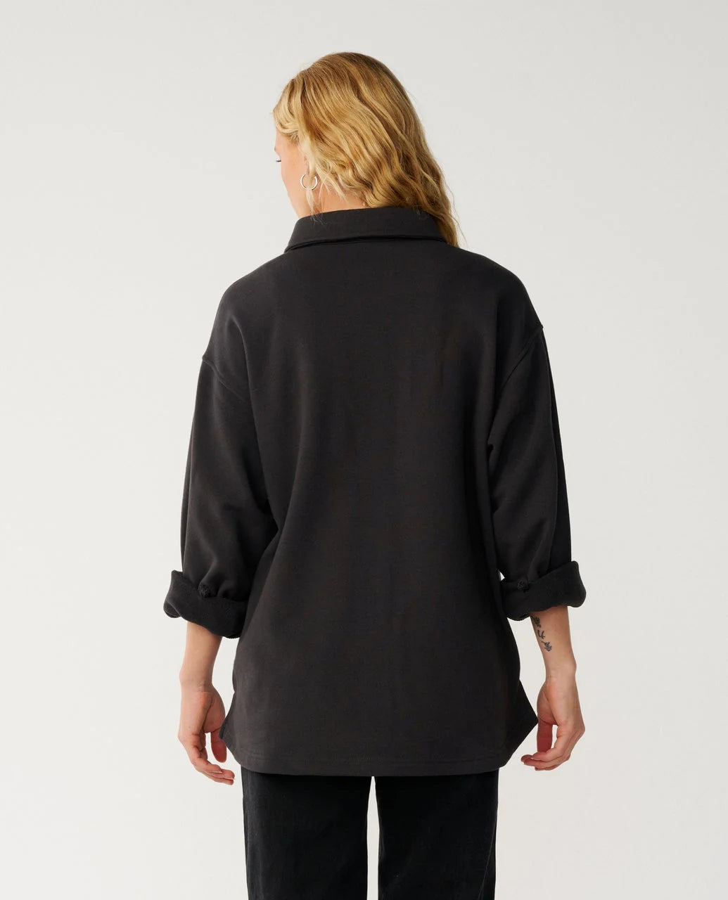 Rip Curl Women's Retro Swell Fleece Overshirt - Washed Black - Sun Diego Boardshop