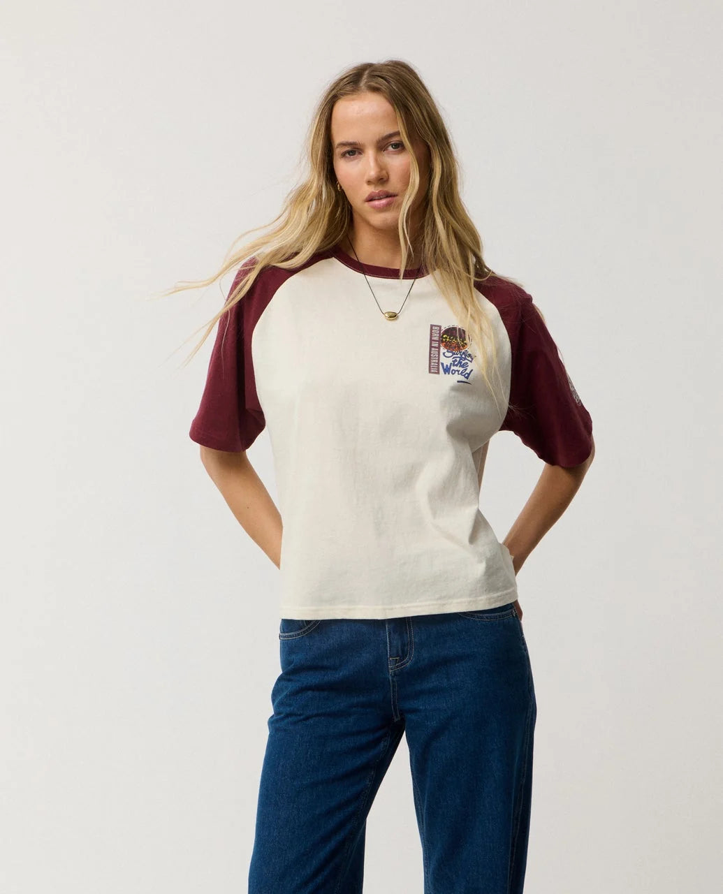 Rip Curl Women's Surf The World Boxy Tee - Bone - Sun Diego Boardshop