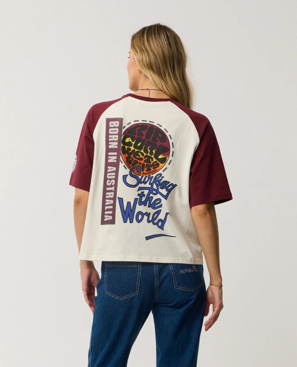 Rip Curl Women's Surf The World Boxy Tee - Bone - Sun Diego Boardshop