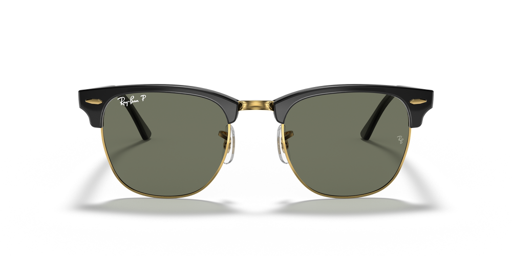 Ray Ban CLUBMASTER CLASSIC Sunglasses - BLACK CRYSTAL GREEN POLAR - Sun Diego Boardshop