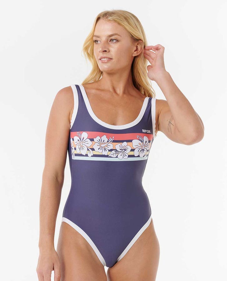 Rip Curl Waikiki Waves Good Coverage One Piece Swimsuit - Navy 0049 - Sun Diego Boardshop