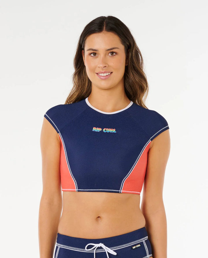 Rip Curl Surf Tide Crop Bikini Rashguard - Dark Navy - Sun Diego Boardshop