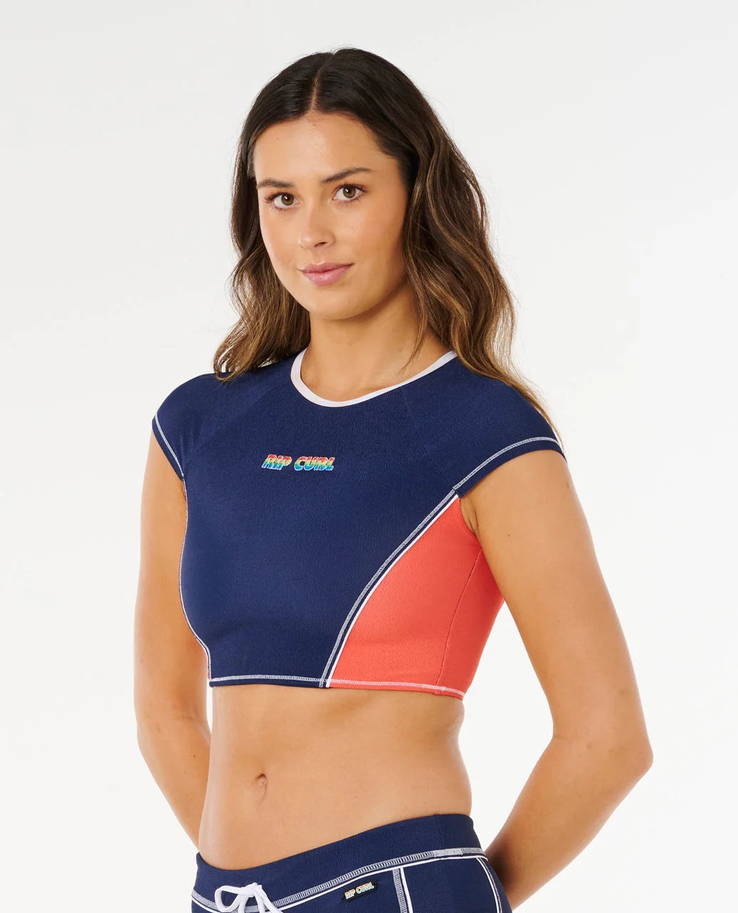 Rip Curl Surf Tide Crop Bikini Rashguard - Dark Navy - Sun Diego Boardshop