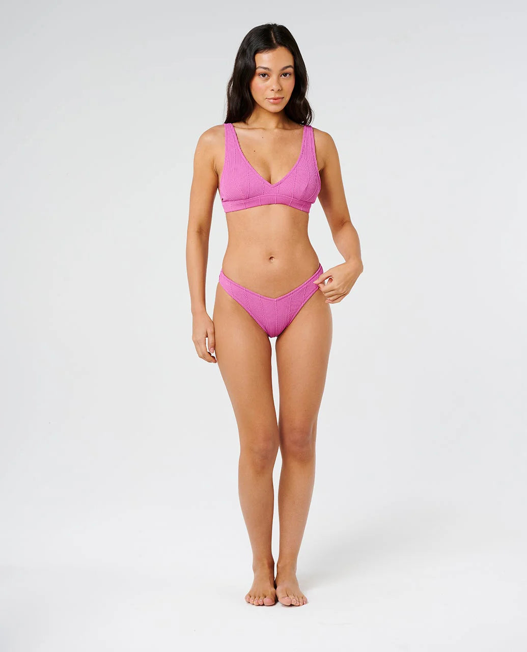 Rip Curl Women's Vibe Surf High Cheeky Coverage Bikini Bottom - Purple Pink - Sun Diego Boardshop