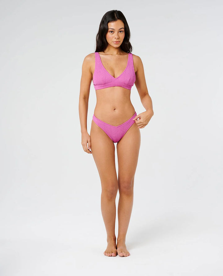 Rip Curl Women's Vibe Surf High Cheeky Coverage Bikini Bottom - Purple Pink - Sun Diego Boardshop