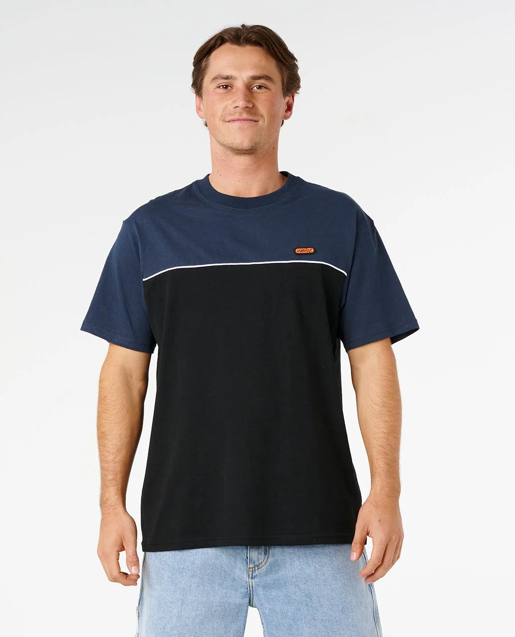 Rip Curl Men's Halfa Panel Beater Tee - Black/Navy - Sun Diego Boardshop