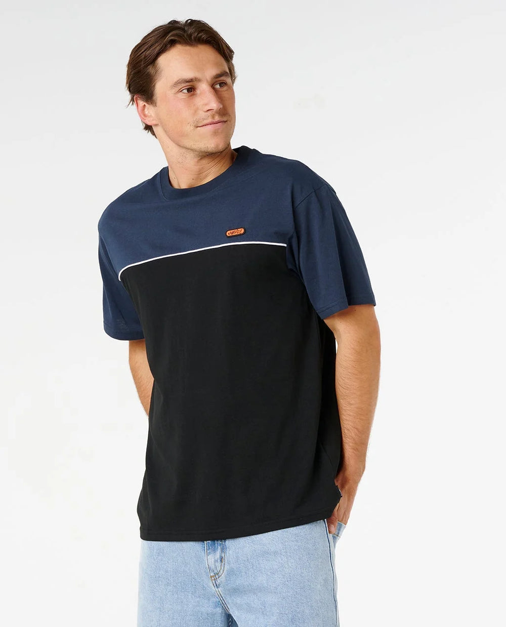 Rip Curl Men's Halfa Panel Beater Tee - Black/Navy - Sun Diego Boardshop
