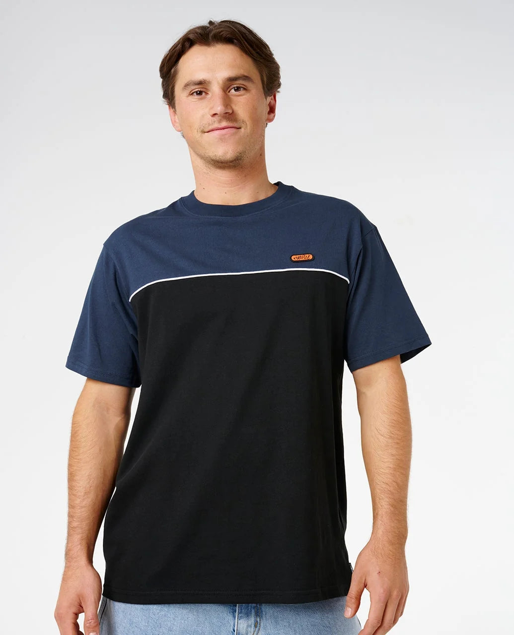 Rip Curl Men's Halfa Panel Beater Tee - Black/Navy - Sun Diego Boardshop