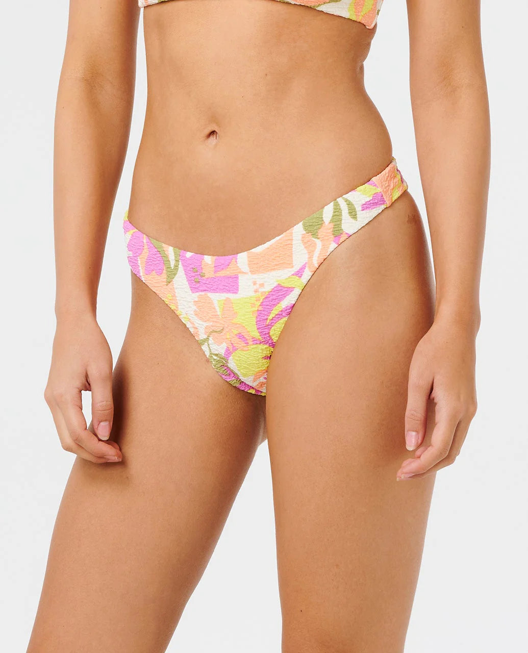 Rip Curl Women's Topanga Geo Hi Leg Skimpy Coverage Bikini Bottom - Multico - Sun Diego Boardshop