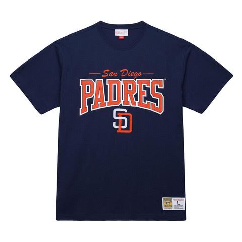 Mitchell & Ness San Diego Padres Throw It Back SS Vintage Tee - NAVY - Sun Diego Boardshop