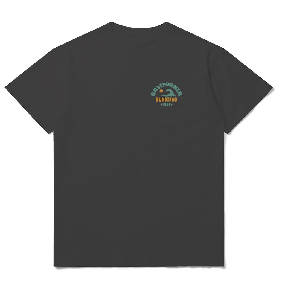 Sun Diego CALIFORNIA WAVE T-Shirt - VINTAGE BLACK - Sun Diego Boardshop
