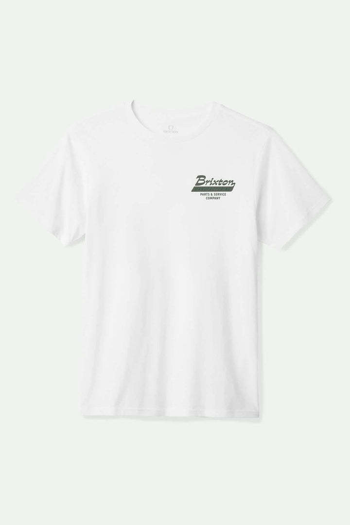 Brixton Township Tailored T-Shirt - White/Olive - Sun Diego Boardshop