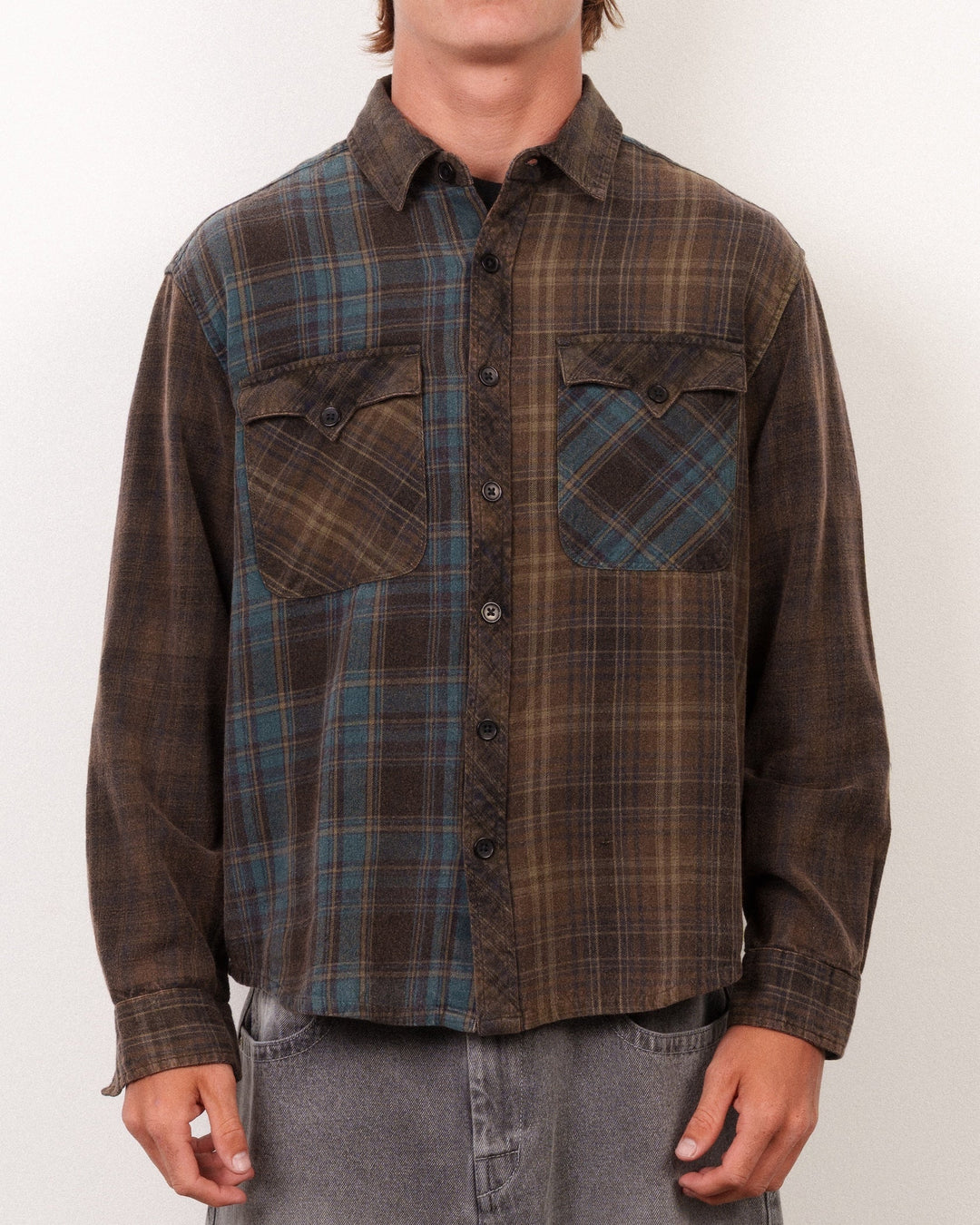 Lost Men's Mayhem Mix Flannel Black - Black - Sun Diego Boardshop