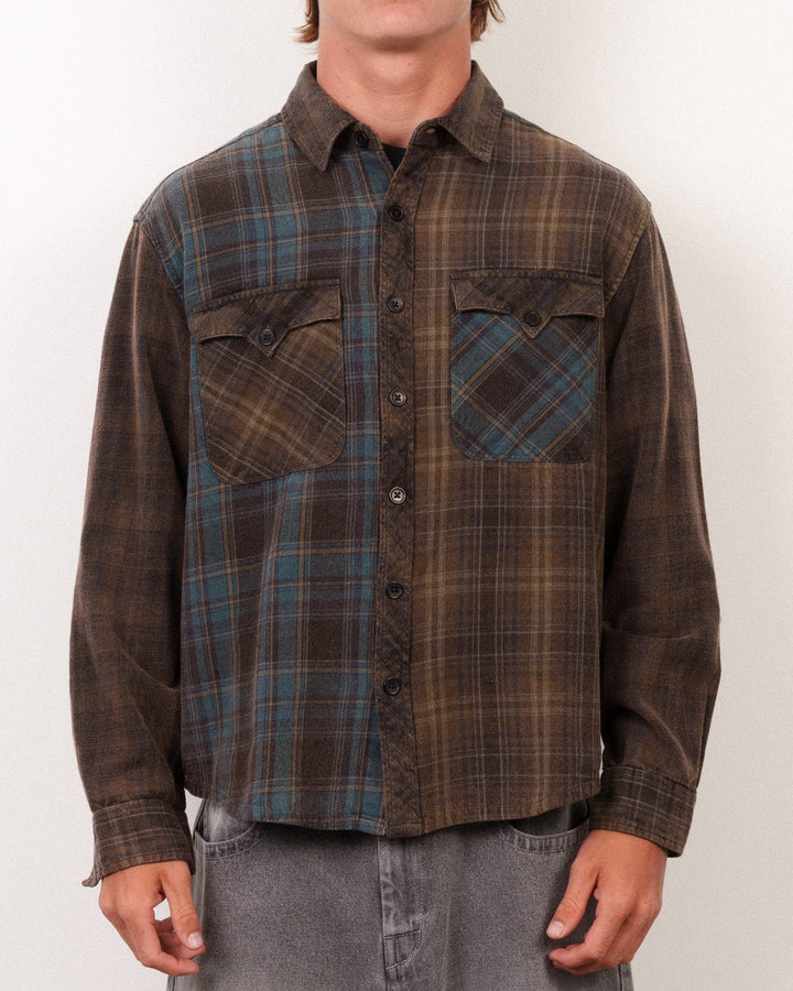 Lost Men's Mayhem Mix Flannel Black - Black - Sun Diego Boardshop