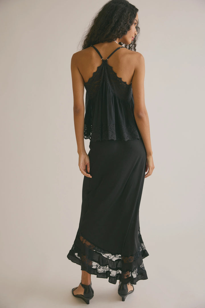 Free People Women's Long Lost Lover Maxi Slip Skirt - Black - Sun Diego Boardshop