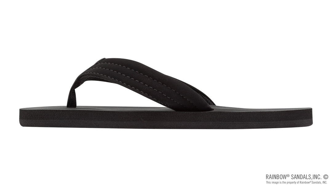 Rainbow Sandals  The Grombow - Soft Rubber Top Sole with 1" Strap and Pin line - Black - Sun Diego Boardshop