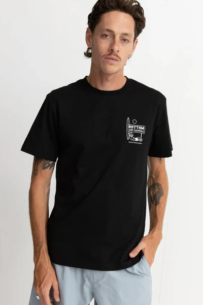 Rhythm Lull Short Sleeve T Shirt - BLACK - Sun Diego Boardshop