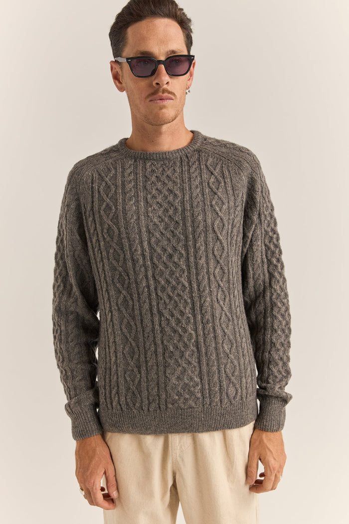 Rhythm Mohair Fishermans Knit - WASHED BLACK - Sun Diego Boardshop