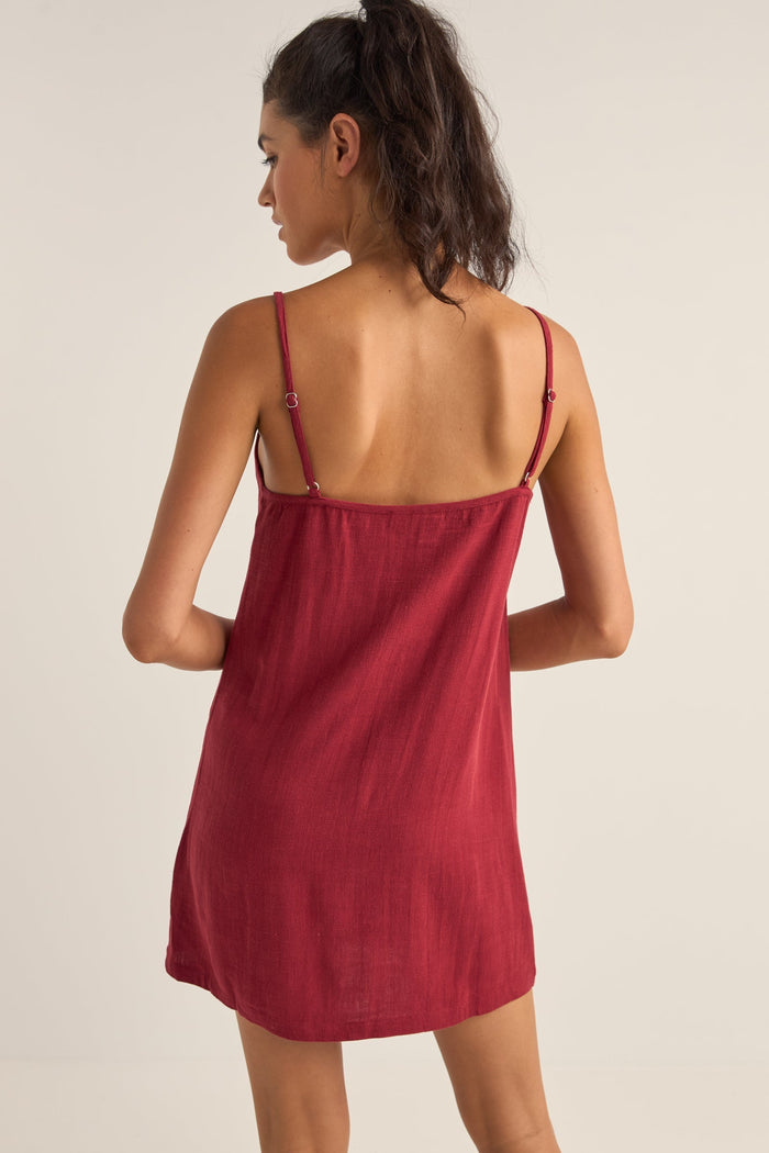 Rhythm Seacoast Keyhole Slip Dress - SANGRIA - Sun Diego Boardshop