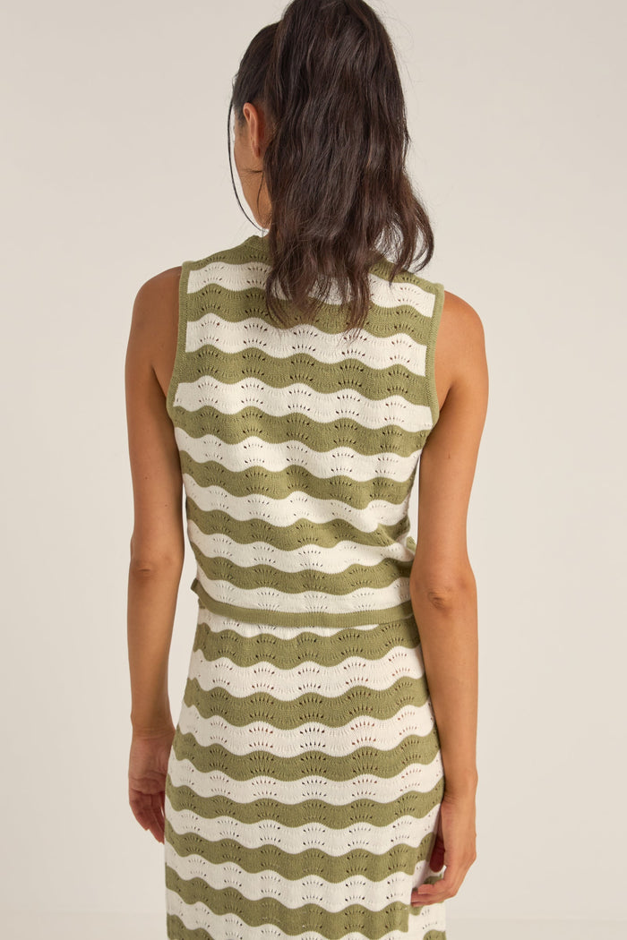 Rhythm Carmen Stripe Knit Vest - SAGE - Sun Diego Boardshop