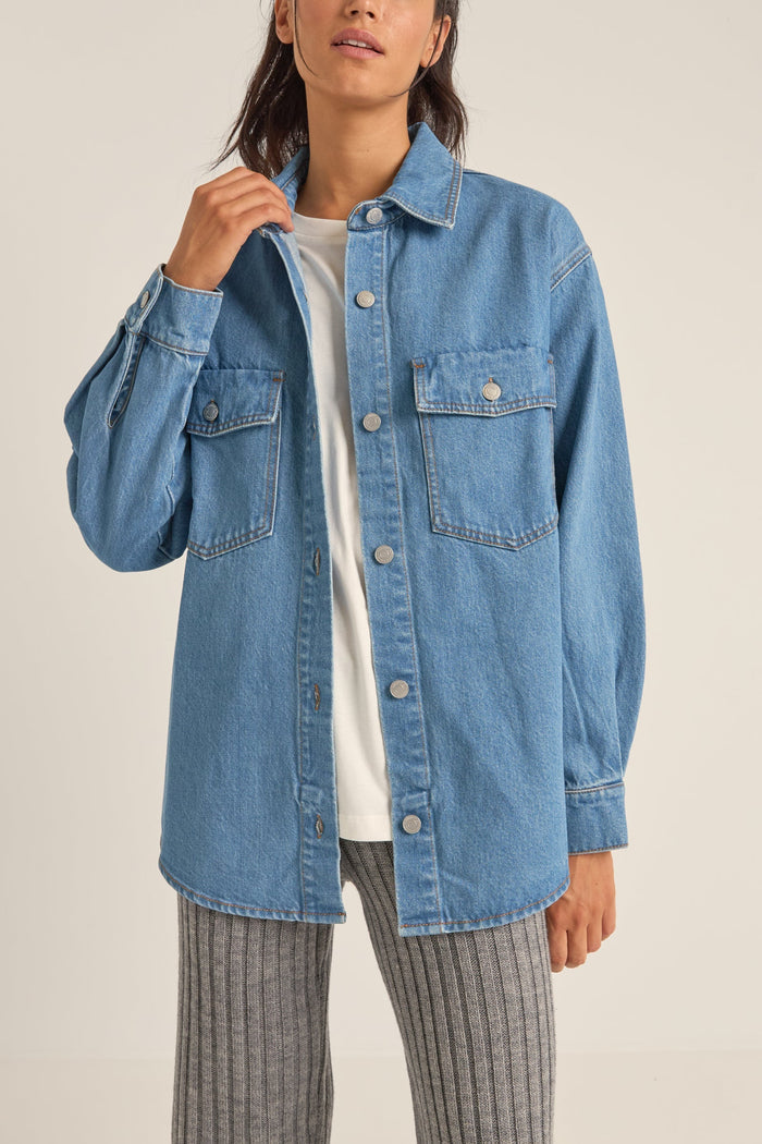 Rhythm Oversized Denim Shacket - WASHED BLUE - Sun Diego Boardshop