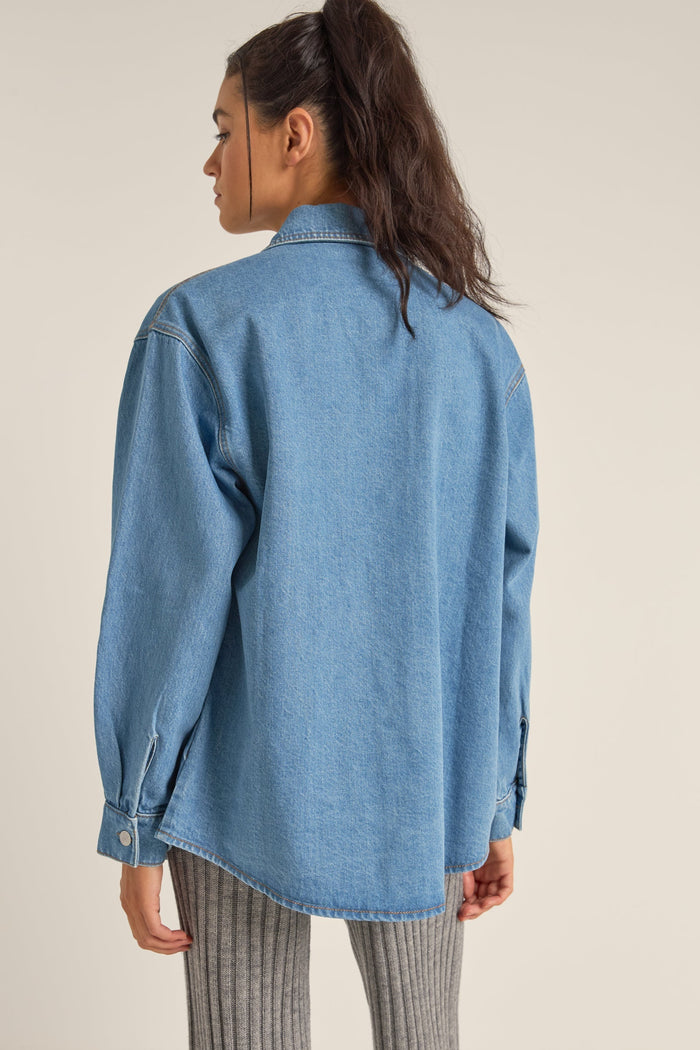 Rhythm Oversized Denim Shacket - WASHED BLUE - Sun Diego Boardshop