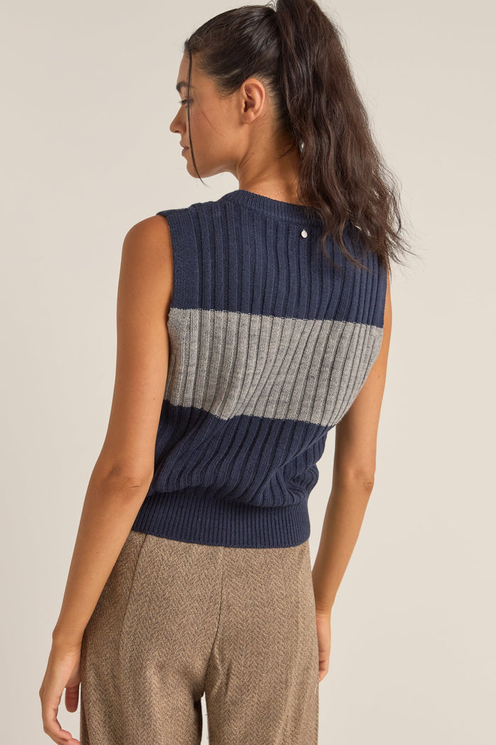 Rhythm Gatwick Sweater Vest - NAVY - Sun Diego Boardshop