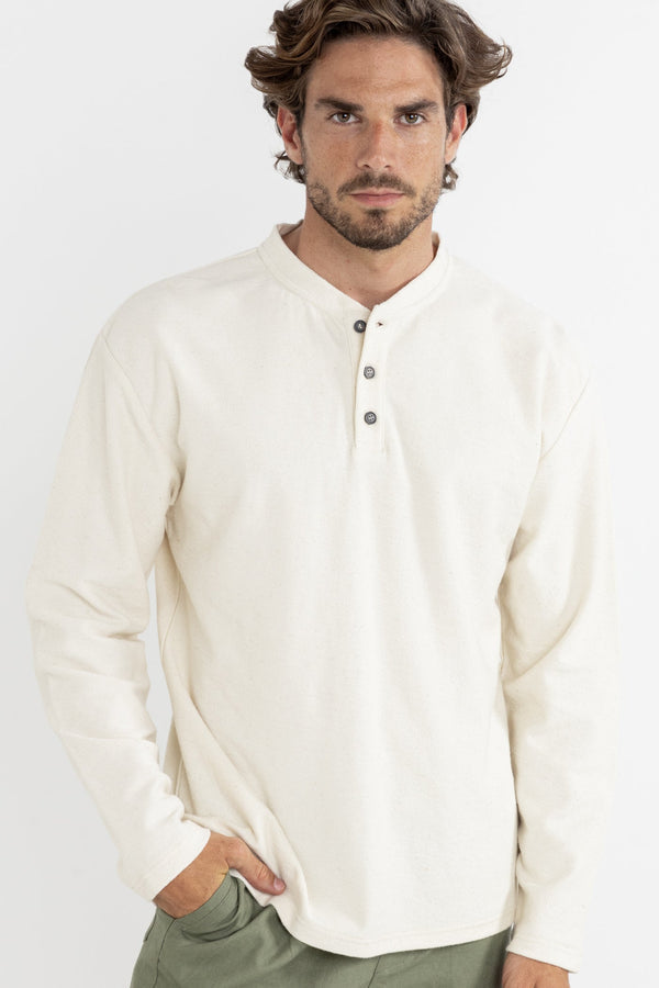 Rhythm Vintage Terry Long Sleeve Henley - Natural - Sun Diego Boardshop