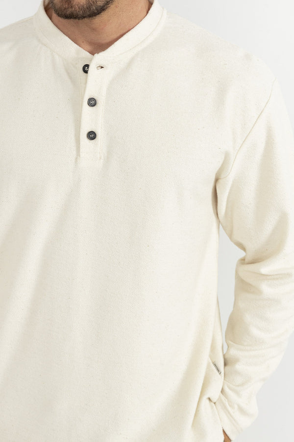 Rhythm Vintage Terry Long Sleeve Henley - Natural - Sun Diego Boardshop