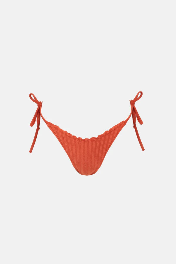 Rhythm Pacific Rib Tie Side Hi Cut Swim Bottom - Fire - Sun Diego Boardshop