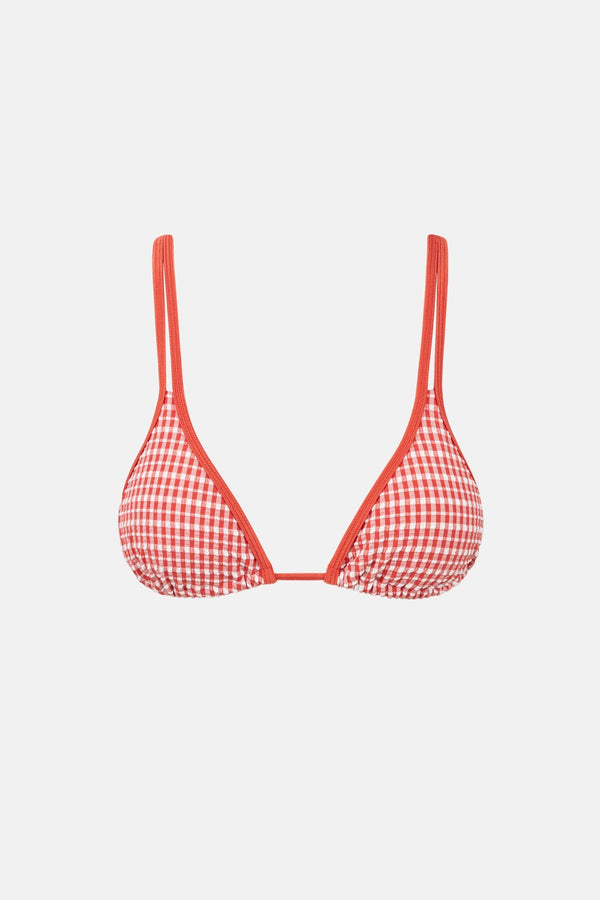 Rhythm Lola Check Double Strap Slide Tri Top - Fire - Sun Diego Boardshop