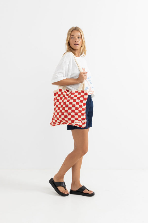 Rhythm Lola Check Tote Bag - Fire