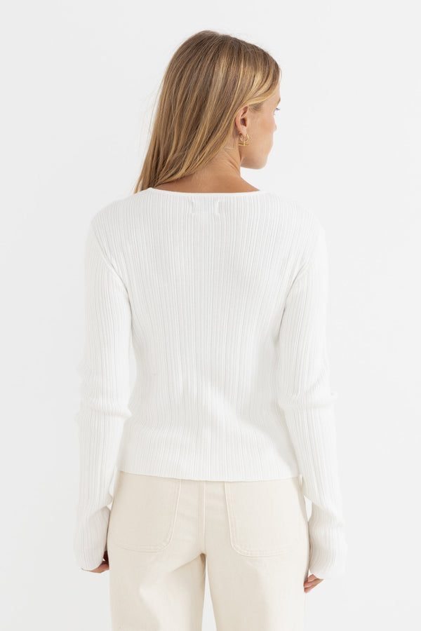 Rhythm Essential Long Sleeve Knit Top - Cream