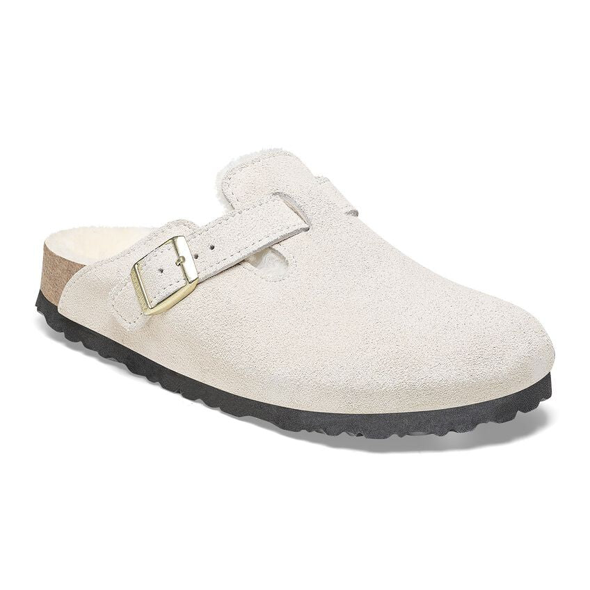 Birkenstock Boston Shearling - ANTIQUE WHITE/NATURAL - Sun Diego Boardshop