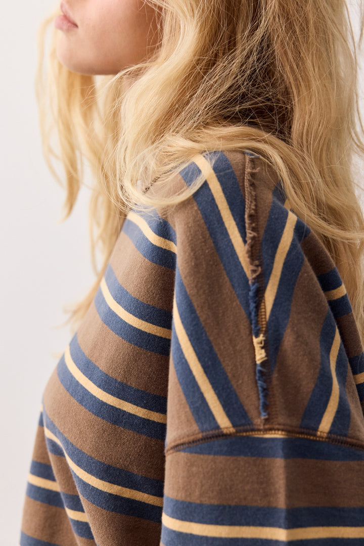 Free People Women's Palm Springs Striped Pullover - Army Combo - Sun Diego Boardshop